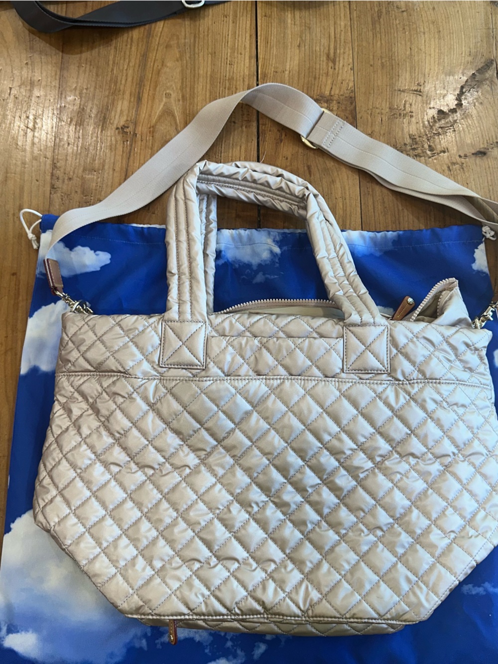 MZ Wallace Medium Metro Deluxe Rose Gold Nylon Tote - Picture 2 of 10